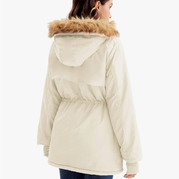 EUC Size SM GRACE KARIN Women's Hooded Fleece Line Faux Fur Jacket with Pockets - Picture 4 of 14